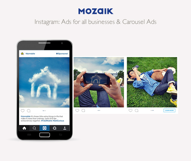 Instagram: Ads for all businesses & Carousel Ads