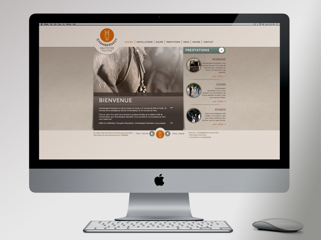 Chambergeot Equitation website viewed on Apple screen